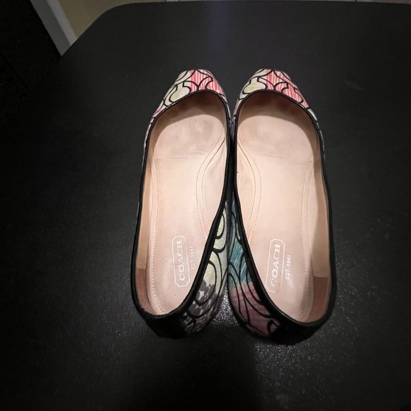 Coach portia size 8.5M multicolored ballet flat square toe - Picture 6 of 10